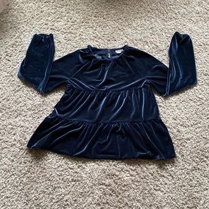 💙Crewcuts Navy Blue Velvet blouse💙